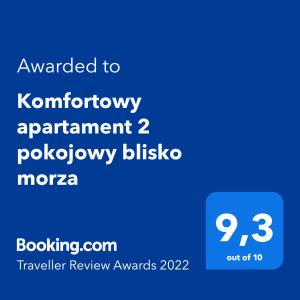 Komfortowy apartament 2 pokojowy blisko morza