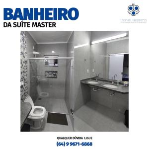 Casa com piscina, churrasqueira, 3 suítes com ar condicionado