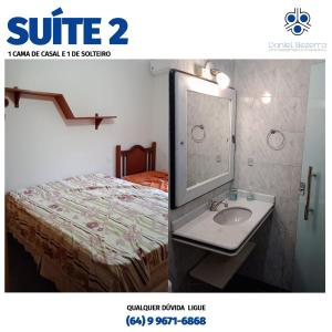 Casa com piscina, churrasqueira, 3 suítes com ar condicionado