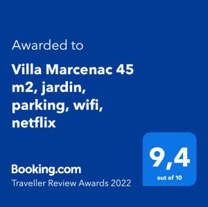 Appartements Villa Marcenac 45 m2, jardin, parking, wifi, netflix : photos des chambres