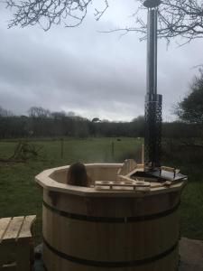 Sky View Shepherds Huts with Woodburning Hot Tub