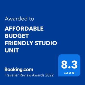 AFFORDABLE BUDGET FRIENDLY STUDIO UNIT