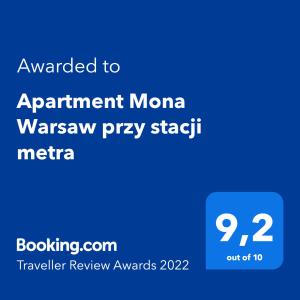 Apartment Mona Warsaw przy stacji metra