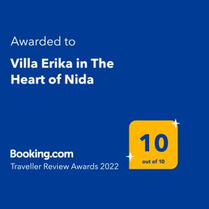 Villa Erika in The Heart of Nida