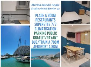 Studio Apartment between Nice and Cannes - Marina baie des Anges - Beach, restaurants, shops - tea coffee sugar bed linen and towels