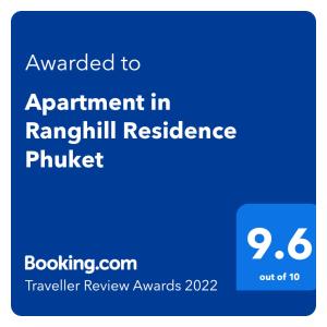 Apartment in Ranghill Residence Phuket by month