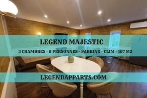 Appartements Legend Majestic - 3 chambres - Parking prive - Centre Ville - Quai de Saone - Gare - fibre : Appartement 3 Chambres - Non remboursable