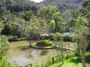 Sitio com lago e piscina