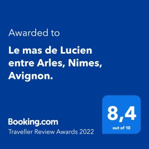 Appartements Le mas de Lucien entre Arles, Nimes, Avignon. : photos des chambres