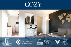 HOMEY COZY - New   Centre   Balcon privé   Proche Geneve