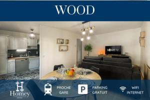 Appartements HOMEY WOOD - New - Appartement avec une chambre - Parking prive gratuit - Balcon prive - A 5 min de la gare pour rejoindre Geneve : photos des chambres