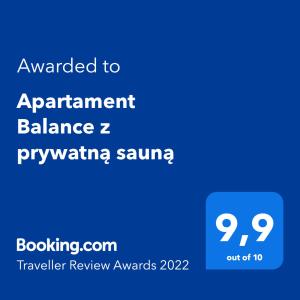 Apartament Balance z prywatną sauną