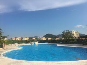 Cannes Marina swimming pool near Mediterranée sea inland port