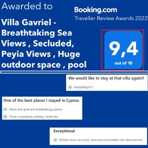 Villa Gavriel - Peyia Villa With Breathtaking Sea View, Peyia Villa With Private Pool, Secluded, Huge Outdoor Space, Mountain Views