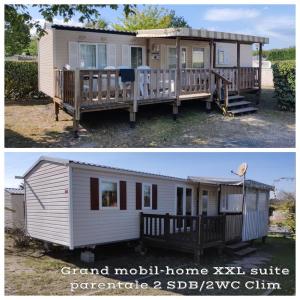 Campings Mobil-homes emplacement 732 en 3ch ou 828 en 4ch tout equipes proche ocean : photos des chambres