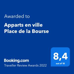 Appartements Apparts en ville Place de la Bourse : photos des chambres