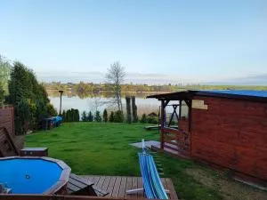 Siedlisko nr 3 nad jeziorem Skarlińskim, domki letniskowe, mazury, jezioro,bania - Osetno