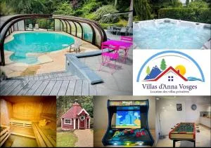Villa 250m2 avec PISCINE chauffée & SPA & kota-grill & sauna - Remoneix