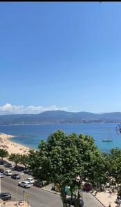 Ajaccio magnifique T2 37m2 centre ville vue mer au bord de la plage Neuf 4 couchages balcon parking privé fermé Clim wifi