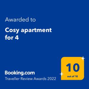 Cosy apartment for 4