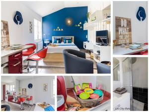 Appartements Studio Bleu - Parc Asterix - Mer de Sable - Villepinte - Aeroport CDG : photos des chambres
