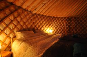 Spacious heated Yurt with Hot tub, 5 mins to beach