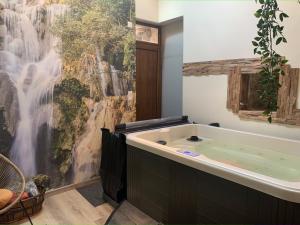 Maisons de vacances Petite maison chaleureuse avec jacuzzi privatif : photos des chambres