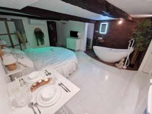 Studio équipé avec Lit rond baignoire ilot Table massage Aux Arcs