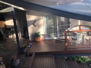 Enjoy own space with a Queen bed, & great views from the deck