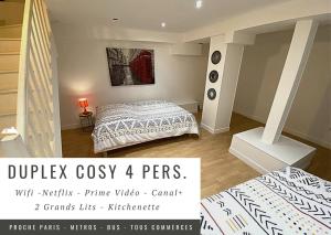 Duplex Cosy proche Paris(5mn)sans commission en +