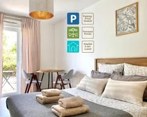 Studio en face Hopital Nord avec terrasse - La Tour-en-Jarez