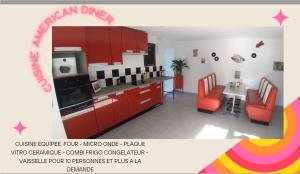 Maisons de vacances GITE AMERICAN DINER THE FARM OUEST 5 personnes : photos des chambres