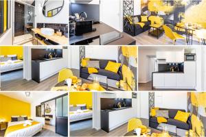 Appartements Le Black & Yellow - Appart'Hotel SPA - Clim - Melina & Alfred Agen : photos des chambres