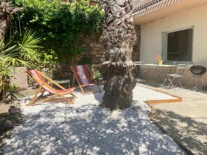 Appartements Gite Le Palmier - Perfectly located cosy studio with private garden : photos des chambres