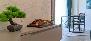 Luxury apartment with a fireplace!