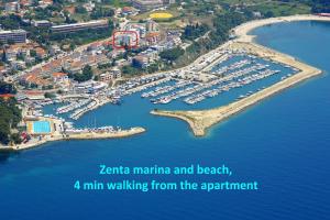 Apartment Zenta with terrace and sea view, 4 min walk to the beach