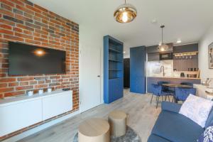 Apartament Centrum Gdańsk blisko Starego Miasta z widokiem na rzekę