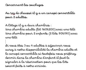 Maisons de vacances A Nous Quatre : photos des chambres