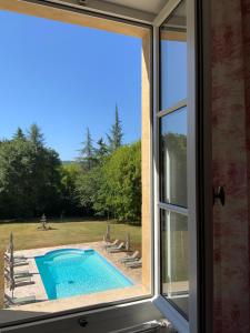 B&B / Chambres d'hotes Chateau d'Argentonesse : Chambre Lit Queen-Size - Vue sur Piscine