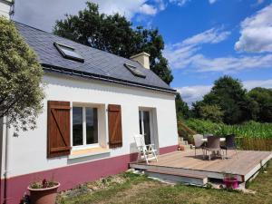 Maisons de vacances Le repos de pont calleck avec Jacuzzi : photos des chambres