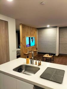 Modern apartment in new building.