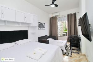 Studio com linda vista para a praia de Copacabana