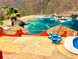 EXCLUSIVO BUNGALOW CON PLAYA SEMI-PRIVADA, Alberca vista Infinita al océano pacífico, playa Zipolite-Mazunte, 8 hermosas playas cercanas, vive experiencias inolvidables en este paraíso en las costas de Oaxaca, nómadas digitales Starlink WiFi 203 mbps - Playa Estacahuite