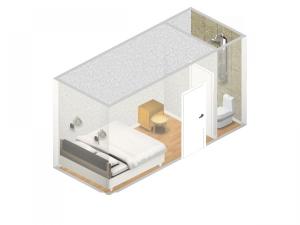 Double Capsule without window room in Art Galaktika Hotel