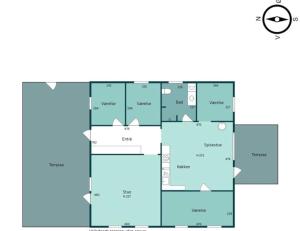 Spacey and charming cabin 300 m. from beach