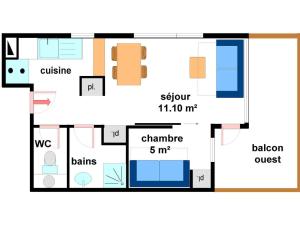 Appartement cosy 4 pers avec balcon et WIFI au pied des pistes - FR-1-508-123