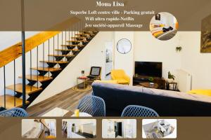 Maisons de vacances Mona Lisa : Superbe Loft centre ville - Parking gratuit - Wifi ultra rapide-Appareil Massage-Netflix-Jeu societe : Maison de Ville 2 Chambres