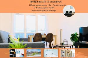 Appartements Bella Luna III - Elegant appartement centre ville - Parking gratuit - Wifi ultra rapide-Appareil Massage-Netflix-Jeu societe : photos des chambres