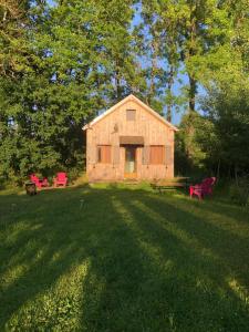 Tiny-House sous les arbres et les oiseaux