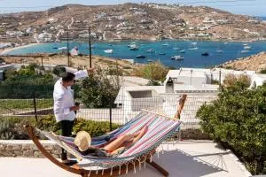 Yalos Mykonos 4 Bedroom Luxury house 5 minute from Ornos Beach w sea & Sunset view - Vrisi/ Mykonos